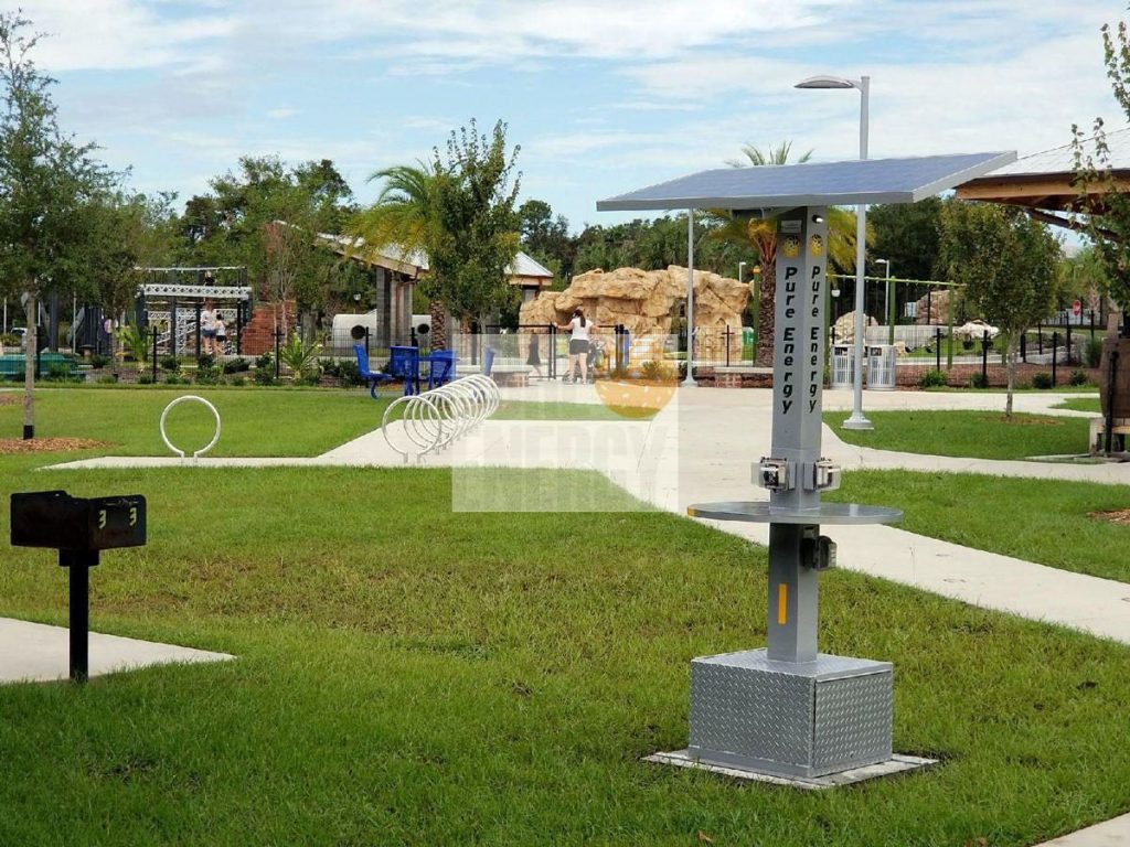 Pure Energy Solar Smart Charger in Gainsville Florida Park
